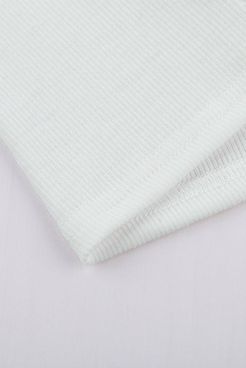 U Neck Button Knit Long Sleeve Top